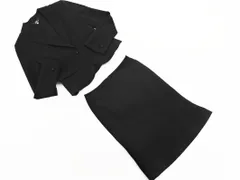 INED イネド セットアップ ジャケット スカート スーツ size上9 下7/黒 ◇■ レディース