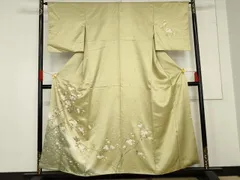 平和屋着物●訪問着　刺繍　童子遊び　枝花文　暈し染め　金彩　正絹　逸品　AABE2825cs