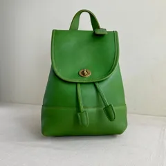 Rare Vintage Coach Daypack Leaf Green Backpack Glove-tanned Leather