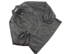 ZARA ザラ フェイクレザー カットワーク ハーフボタン カットソー sizeS/黒 ◇■ レディース