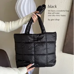 トートバッグ トート ショルダー キルティングバッグ ナイロン素材 肩掛け 手提げ シンプル お出かけ ナイロン オシャレ 無地 軽量 大き目 A4 レディース カジュアル 大容量 オシャレ かわいい お出かけ お買物 サブバッグ ブラック 黒 かばん 鞄