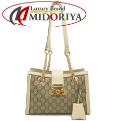 GUCCI グッチ クルーズコレクション パドロック ミディアム トートバッグ 498156 ショルダーバッグ GGスプリームキャンバスxレザー ベージュ アイボリー レディース /253166【中古】 GUCCI グッチ クルーズコレクション パドロック ミディアム トート