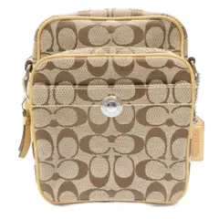 コーチ COACH 6451 シグネチャー ショルダーバッグ ロゴ 切替 レザー カメラバッグ ベージュ ブラウン 系 IBO83 1129