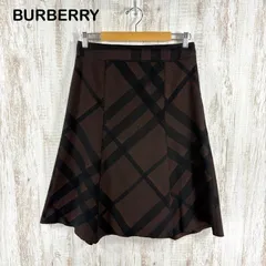 BURBERRY LONDON バーバリーロンドン メガチェック ウール フレアスカート ブラウン 大きいサイズ XL
