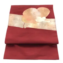 名古屋帯/ワインレッド/仕立上がり/12014