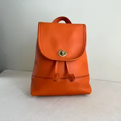 Rare Vintage Coach Daypack Tangerine Orange Backpack Glove-tanned Leather