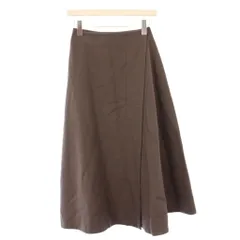 ヴェルメイユ パー イエナ VERMEIL par iena ラップスカート 巻き フレア マキシ ロング ワンカラー 無地 ウール 36 カーキ /BB