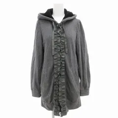 トゥービーシック TO BE CHIC ジップアップパーカー フーディー ロング フリル フード裏ボア 裏毛 3 グレー /GVのサムネイル
