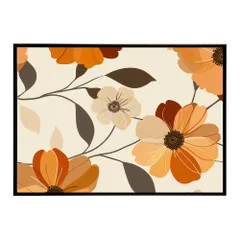 【A4サイズ（約21x30cm）】【lh-poster-5534】アーストーン アースカラー ブラウン 茶色 花 フラワー 植物 ブーケ 絵画 イラストポスター インテリア  アート