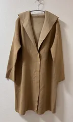 SIMPLICITE フード付きロングニットカーディガン