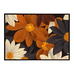 【A4サイズ（約21x30cm）】【lh-poster-5536】アーストーン アースカラー ブラウン 茶色 花 フラワー 植物 ブーケ 絵画 イラストポスター インテリア  アート