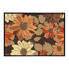 【B1サイズ（約73x103cm）】【lh-poster-5537】アーストーン アースカラー ブラウン 茶色 花 フラワー 植物 ブーケ 絵画 イラストポスター インテリア  アート