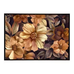 【A4サイズ（約21x30cm）】【lh-poster-5538】アーストーン アースカラー ブラウン 茶色 花 フラワー 植物 ブーケ 絵画 イラストポスター インテリア  アート