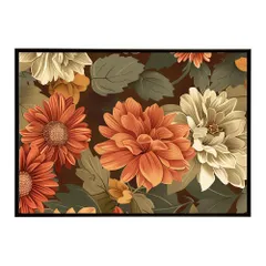 【A4サイズ（約21x30cm）】【lh-poster-5539】アーストーン アースカラー ブラウン 茶色 花 フラワー 植物 ブーケ 絵画 イラストポスター インテリア  アート