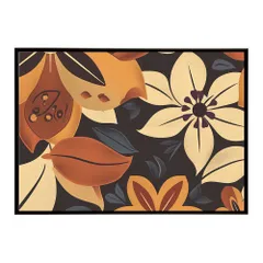 【A4サイズ（約21x30cm）】【lh-poster-5540】アーストーン アースカラー ブラウン 茶色 花 フラワー 植物 ブーケ 絵画 イラストポスター インテリア  アート