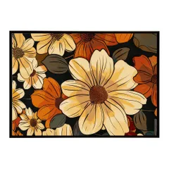 【B3サイズ（約36x51cm）】【lh-poster-5541】アーストーン アースカラー ブラウン 茶色 花 フラワー 植物 ブーケ 絵画 イラストポスター インテリア  アート