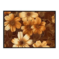 【A4サイズ（約21x30cm）】【lh-poster-5542】アーストーン アースカラー ブラウン 茶色 花 フラワー 植物 ブーケ 絵画 イラストポスター インテリア  アート