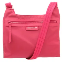 ロンシャン LONGCHAMP 美品 ル プリアージュ クロスボディ ショルダーバッグ 斜めがけ ナイロン ロゴ ピンク マゼンタ /AE ■GY18