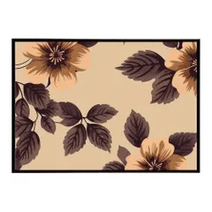 【A4サイズ（約21x30cm）】【lh-poster-5545】アーストーン アースカラー ブラウン 茶色 花 フラワー 植物 ブーケ 絵画 イラストポスター インテリア  アート