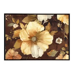 【B4サイズ（約25x36cm）】【lh-poster-5546】アーストーン アースカラー ブラウン 茶色 花 フラワー 植物 ブーケ 絵画 イラストポスター インテリア  アート