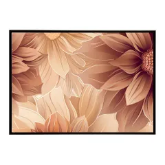 【A4サイズ（約21x30cm）】【lh-poster-5547】アーストーン アースカラー ブラウン 茶色 花 フラワー 植物 ブーケ 絵画 イラストポスター インテリア  アート