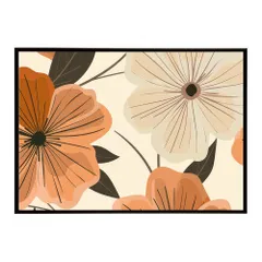 【B3サイズ（約36x51cm）】【lh-poster-5548】アーストーン アースカラー ブラウン 茶色 花 フラワー 植物 ブーケ 絵画 イラストポスター インテリア  アート