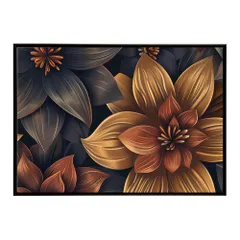 【A4サイズ（約21x30cm）】【lh-poster-5549】アーストーン アースカラー ブラウン 茶色 花 フラワー 植物 ブーケ 絵画 イラストポスター インテリア  アート