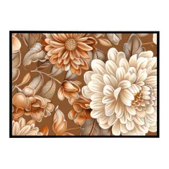 【B4サイズ（約25x36cm）】【lh-poster-5551】アーストーン アースカラー ブラウン 茶色 花 フラワー 植物 ブーケ 絵画 イラストポスター インテリア  アート