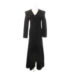 スナイデル SNIDEL ビッグカラーホールワンピース ニット ロング マキシ 長袖 軽量 F 黒 ブラック /MN23 ■GY30