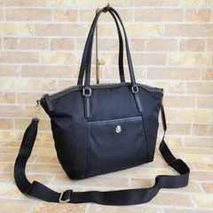 美品 アニエスベー agnes b. ☆ 2WAY ナイロン ハンドバッグ 黒 ブラック ショルダーバッグ