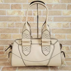 美品 ランセル LANCEL ☆ レザー ハンドバッグ アイボリー ダイヤルロック付 自立OK