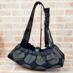 ミナペルホネン モノトーン サークル柄 ショルダーバッグ小 ネイビー