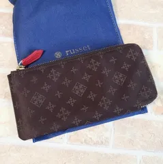 ラシット russet ☆ モノグラム L字ファスナー 長財布 財布 ナイロン ブラウン