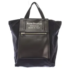アクネ ストゥディオズ Acne Studios トートバッグ ハンドバッグ 切替 ロゴ プリント 黒 ブラック /BBのサムネイル