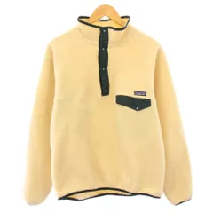 パタゴニア Patagonia 00's SYNCHILLA Snap-T シンチラスナップT フリースプルオーバー スタンドカラー 長袖 ハーフボタン ロゴ L アイボリー /BB
