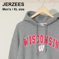 JERZEES(ジャージーズ)NUBLEND WISCONSIN カレッジパーカー グレー XLサイズ 古着