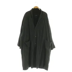 パドカレ pas de calais ロングコート カットオフ オーバーサイズ ストライプ ウール混 ライナー付 34 チャコールグレー /MY ■OSのサムネイル