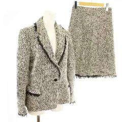 23区 オンワード樫山 スーツ フォーマル セットアップ 上下 2点セット ツイード モヘア ジャケット スカート 38 黒 /MM