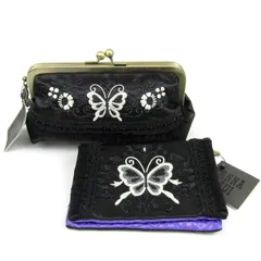 アナスイ ポーチ 2点セット がま口 小物入れ マルチケース ブランド まとめて レディース ANNA SUI 【中古】