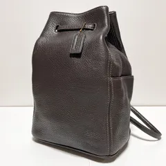 OLD COACH オールドコーチ リュック バックパック ショルダーバッグ 肩掛け 巾着 ダークブラウン ペプルドレザー シボ革 イタリア製 MADE IN ITALY  4922 B391