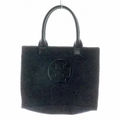 トリーバーチ TORY BURCH ELLA STITCHED MINI TOTE トートバッグ ハンドバッグ フェルト ロゴ レザーハンドル メタルバーツ 紺 ネイビー 金 ゴールド /MP ■GY18