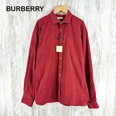 新品未使用 美品 BURBERRY LONDON バーバリーロンドン 現行タグ ノバチェック ホースロゴ刺繍 コーデュロイ 長袖 シャツ レッド メンズ トップス