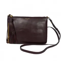 【中古】サンローラン パリ SAINT LAURENT PARIS YSL タッセル フリンジ ショルダーバッグ ボルドー 412674 サンローラン パリ SAINT LAURENT PARIS YSL SAC POUCH AVEC