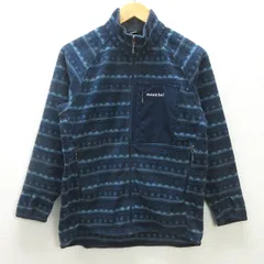 Q■モンベル/MONT-BELL 1106471 クリマプラス100 プリントジャケット/フリース■紺系【メンズS】MENS/20【中古】