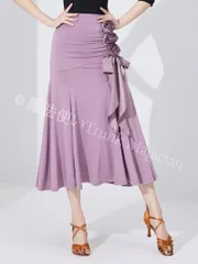 【新品未使用】優雅に舞うラベンダーカラー 社交ダンススカートラテン、スタンダード兼用 CWF1205P358