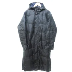 アディダス adidas ダウンベンチコート ロング サッカーウエア フード ロゴ刺繍 ナイロン 黒 ブラック Mサイズ