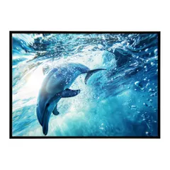 【B2サイズ（約51x73cm）】【lh-poster-6041】イルカ 海 ブルー ドルフィン 夏 ポスター クジラ シャチ 水族館 水中　南国 ハワイ 自然 サーフ インテリア  アート