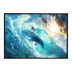 【B4サイズ（約25x36cm）】【lh-poster-6061】イルカ 海 ブルー ドルフィン 夏 ポスター クジラ シャチ 水族館 水中　南国 ハワイ 自然 サーフ インテリア  アート