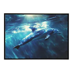 【A4サイズ（約21x30cm）】【lh-poster-6062】イルカ 海 ブルー ドルフィン 夏 ポスター クジラ シャチ 水族館 水中　南国 ハワイ 自然 サーフ インテリア  アート