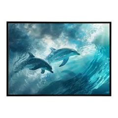 【A3サイズ（約30×42cm）】【lh-poster-6069】イルカ 海 ブルー ドルフィン 夏 ポスター クジラ シャチ 水族館 水中　南国 ハワイ 自然 サーフ インテリア  アート